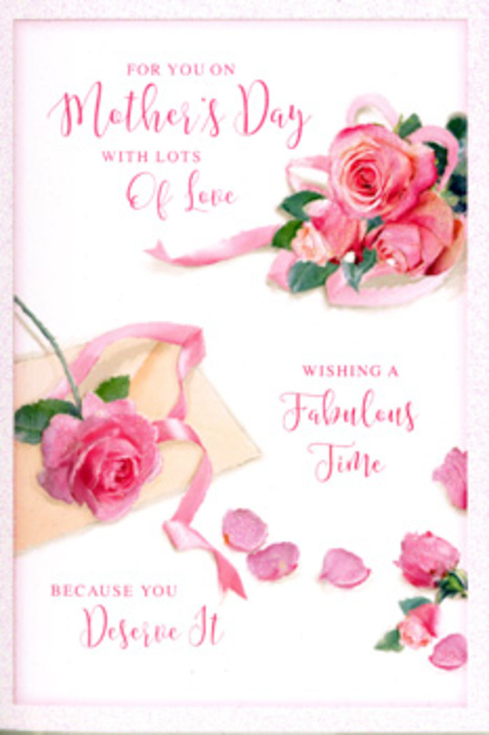 The Mother's Day card in this image captures the essence of a florist's workbench in Woodside, translated into delicate illustration on a creamy, softly lit background. A generous spray of pink roses anchors the design, their blooms gathered like a carefully arranged bouquet, each flower at a slightly different stage of opening. Some roses are tightly cupped, with petals hugging close in deeper shades of rose pink, while others are fully opened, revealing soft, layered petals that fade to a gentle blush toward the edges. The detailing is intricate enough that you can almost sense the velvet of each petal, as if the card had been laid beside a real bouquet freshly delivered from Flowers Woodside. Scattered rose petals drift away from the main cluster, crossing the card like graceful, organic brushstrokes and creating a feeling of movement, as though the flowers have just been gently set down after a walk through a local Woodside park. Winding through the roses is a pale ribbon, its pastel tone in harmony with the pink blooms. The ribbon loops and twists with natural elegance, catching the light in subtle highlights that emphasize its satin texture and give a hint of three-dimensionality. Elegant calligraphy in warm, sweeping lines carries a loving Mother's Day message, the curves of each letter echoing the soft curls of the petals. The overall lighting feels like a quiet spring morning-no harsh shadows, just diffused brightness that enhances the tenderness of the design. This card evokes the feeling of a beautifully styled bouquet and a handwritten note shared at a family table in Woodside, perfectly capturing gratitude, admiration, and the gentle luxury of taking a moment to celebrate Mum.
